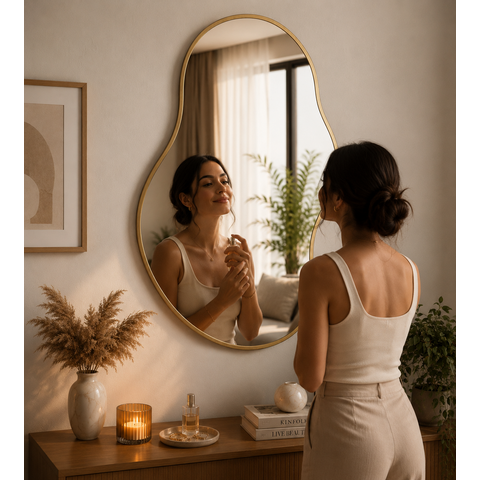 Espelho Antigua - Linha Metal - - Off White - sem LED - 120x70