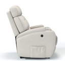 Ver imagem 4 de Poltrona do Papai Reclinável em Couro Bovino Cor Off White Reclinação Elétrica - Modelo Florença