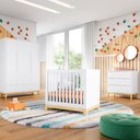 Ver imagem 1 de Quarto Bebê Berço Médio Cômoda E Roupeiro Amor Perfeito