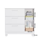 Ver imagem 3 de Cômoda Quarto Infantil Jujuba com 1 Porta e 3 Gavetas