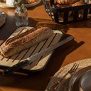 Ver imagem 6 de Conjunto Tábua Migalheira e Porta Pães com Tampa Bambu Preto Organizador Bolos Biscoitos ou