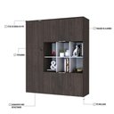 Ver imagem 5 de Armário Alto com Nichos e 05 Portas 161,5x135x42cm Wlan135 Terracota - Branco