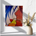 Ver imagem 2 de Mini Quadro Decorativo de Lindo Casal em Acrílico Medido 30 X 25 Cm Pintado a Mão