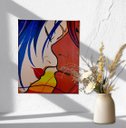 Ver imagem 2 de Mini Quadro Decorativo de Lindo Casal em Acrílico Medido 30 X 25 Cm Pintado a Mão