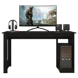 Mesa Gamer para Computador Escrivaninha Preta 136cm Caemmun - 3