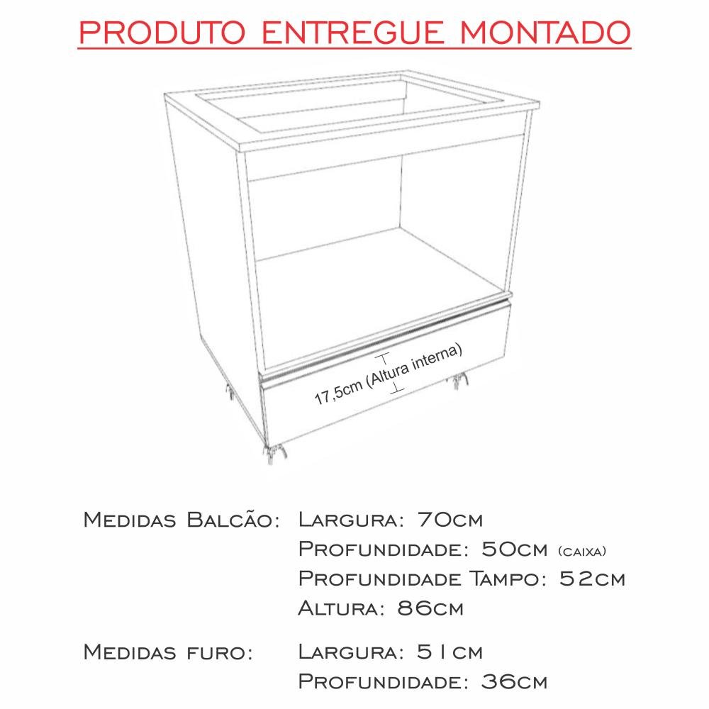 Balcão Multiuso Cozinha para Cooktop Micro/forno 100% Mdf - 5