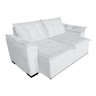 Sofá Retrátil 2 metros Kiev 3 lugares Corino Branco - 5