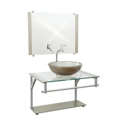 Gabinete Para Banheiro De Vidro Haití 60 Cm Com Torneira Link - Bege - 3
