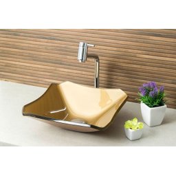 Cuba para Banheiro de Vidro Retrô 33 Cm - Marrom amarelado - 8