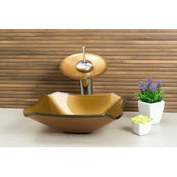 Cuba para Banheiro de Vidro Retrô 33 Cm - Marrom amarelado - 7