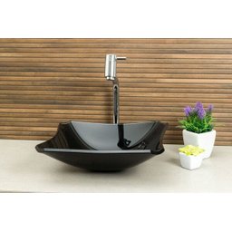 Cuba para Banheiro de Vidro Retrô 33 Cm - Preto - 3