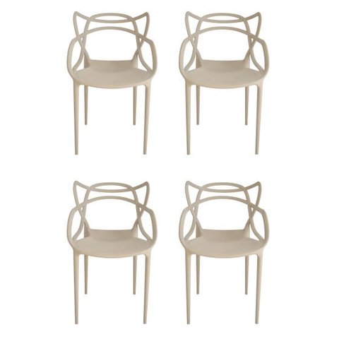 Kit 4 Cadeiras Allegra Masters Nude