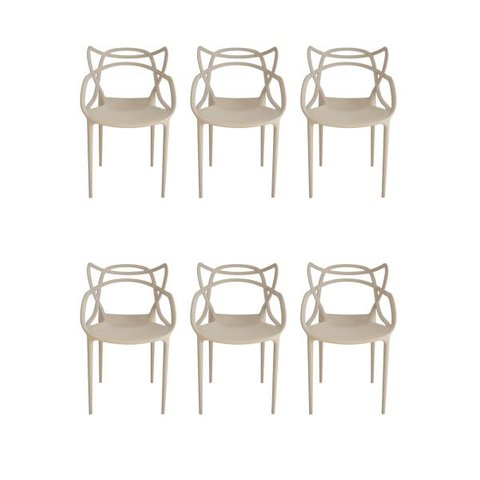 Kit 6 Cadeira Allegra Masters Nude