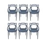 Cadeira Allegra Azul Petróleo - Kit com 6 - 1