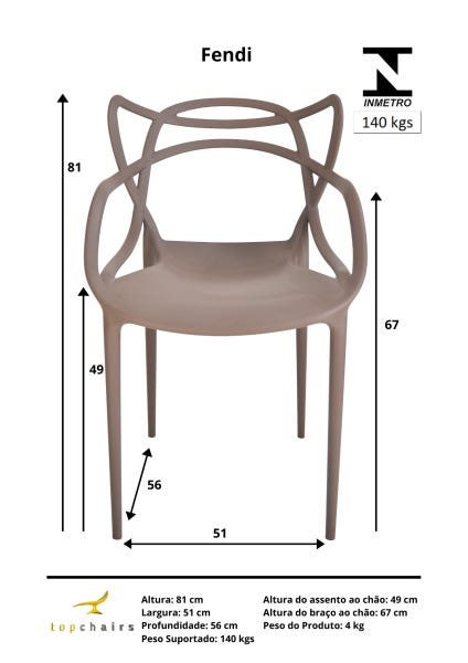 Kit 4 Cadeiras Allegra Masters Fendi - 6