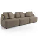 Ver imagem 2 de Sofá 3 Lugares para Sala de Estar Living 228cm Arlo F04 Veludo Marrom Claro - Lyam Decor