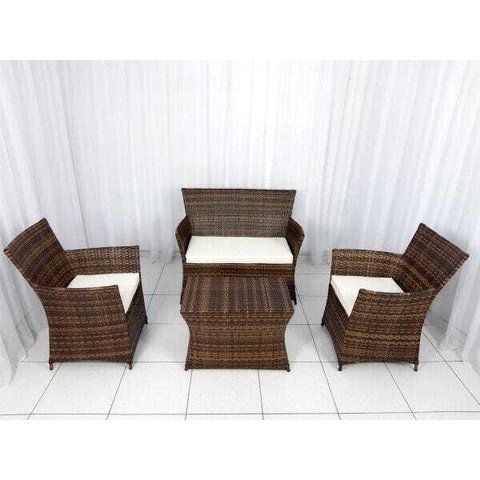 Conjunto de Sofás Fibra Sintética Luanda - 1 Sofá 2L + 2 Poltronas + 1 Mesa de Centro Quadrada