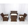 Conjunto de Sofás Fibra Sintética Luanda - 1 Sofá 2L + 2 Poltronas + 1 Mesa de Centro Quadrada - 1