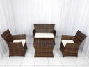 Ver imagem 1 de Conjunto de Sofás Fibra Sintética Luanda - 1 Sofá 2L + 2 Poltronas + 1 Mesa de Centro Quadrada