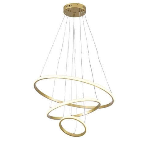Lustre Pendente 3 em 1 Arco Aneis Led Infinito Perfil Luminaria Ajustavel Regulavel Iluminaçao