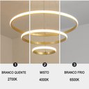 Ver imagem 6 de Lustre Pendente 3 em 1 Arco Aneis Led Infinito Perfil Luminaria Ajustavel Regulavel Iluminaçao