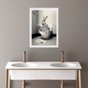 Ver imagem 1 de Quadro Banheiro Coleção Animais - Coelho 24x18cm:madeira Branca