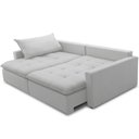 Ver imagem 7 de Sofá Cama Retrátil Reclinável para Sala de Estar 208cm Lari F04 Bouclê Cinza - Lyam Decor