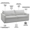Ver imagem 4 de Sofá Cama Retrátil Reclinável para Sala de Estar 208cm Lari F04 Bouclê Cinza - Lyam Decor