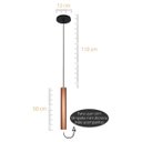 Ver imagem 3 de Kit 2 Pendente Tubo 35cm Gu10 Cobre para Bancada Cozinha Banheiro Quarto