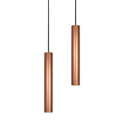 Kit 2 Pendente Tubo 35cm Gu10 Cobre para Bancada Cozinha Banheiro Quarto