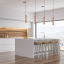 Ver imagem 2 de Kit 3 Pendente Tubo 35cm Gu10 Cobre para Bancada Cozinha Banheiro Quarto