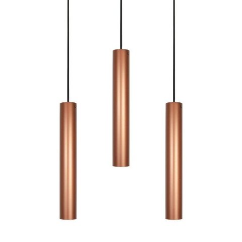 Kit 3 Pendente Tubo 35cm Gu10 Cobre para Bancada Cozinha Banheiro Quarto