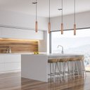 Ver imagem 2 de Kit 4 Pendente Tubo 35cm Gu10 Cobre para Bancada Cozinha Banheiro Quarto