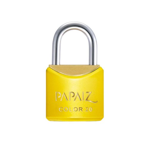 Cadeado com Chave 20mm Latão Amarelo Color Line Saco Plástico