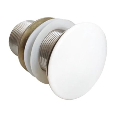 Válvula Click 1 1/4" Inox - Tampa Cerâmica Branco