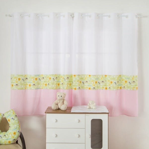 Cortina Savana 2,00 X 1,60 Para Quarto Bebe E Infantil rosa - 2