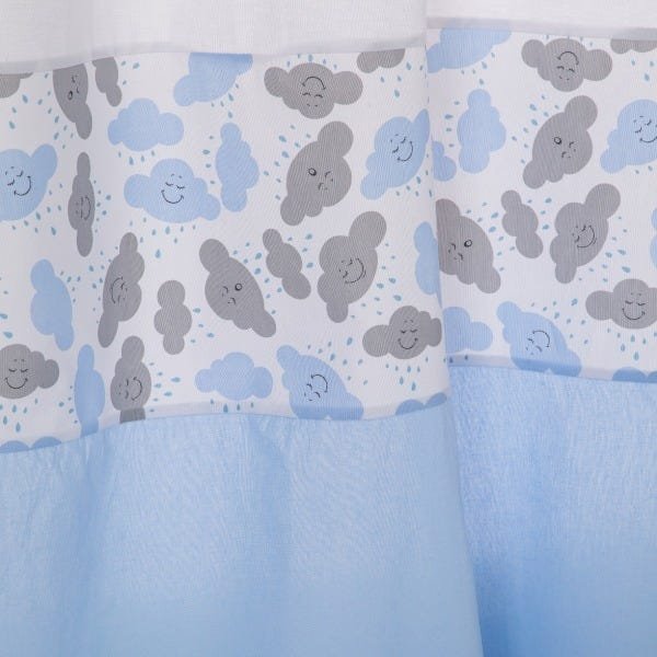 Cortina Nuvenzinha 2,00 Mts Para Quarto bebe azul claro - 3