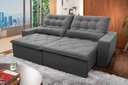 Ver imagem 1 de Sofá Retrátil/Reclinável Islândia 2,50m Suede Velut Cinza c/ Molas no assento - King House