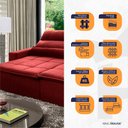 Ver imagem 4 de Sofá Retrátil/Reclinável Amsterdam 2,70m Suede Velut com Molas no Assento - King House