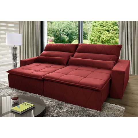 Sofá Retrátil/Reclinável Amsterdam 2,70m Suede Velut com Molas no Assento - King House