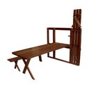 Ver imagem 2 de Conjunto Dobrável de Parede Para Churrasco 2m 2 Bancos Madeira Maciça Eucalipto Escuro