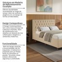 Ver imagem 6 de Cabeceira em Madeira Maciça Estofada com Botões Capitonê Casal Charlotte Espresso Móveis