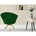 Ver imagem 4 de Poltrona Decorativa Pétala Base Giratória Madeira Suede Verde Mz Decor