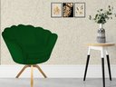 Ver imagem 4 de Poltrona Decorativa Pétala Base Giratória Madeira Suede Verde Mz Decor