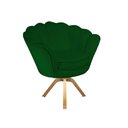 Ver imagem 1 de Poltrona Decorativa Pétala Base Giratória Madeira Suede Verde Mz Decor