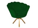 Ver imagem 1 de Poltrona Decorativa Pétala Base Giratória Madeira Suede Verde Mz Decor