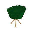 Ver imagem 2 de Poltrona Decorativa Pétala Base Giratória Madeira Suede Verde Mz Decor