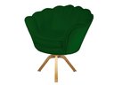 Ver imagem 2 de Poltrona Decorativa Pétala Base Giratória Madeira Suede Verde Mz Decor