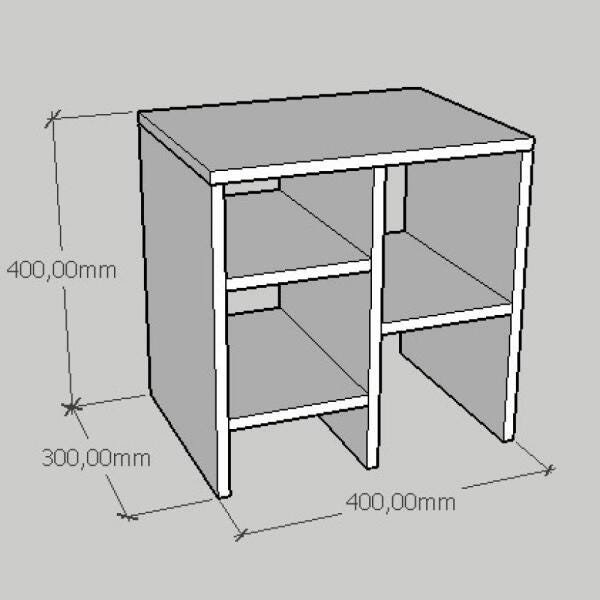 Mesa de cabeceira minimalista em mdf branco - 2