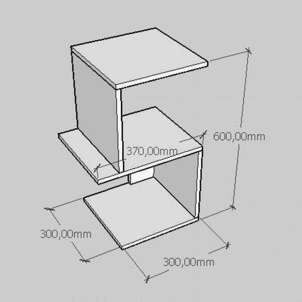 Mesa de cabeceira minimalista em mdf branco - 2